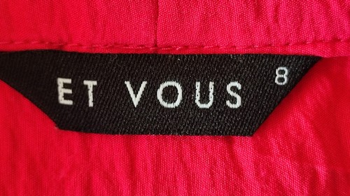Ladies Fuchsia Pink Sleeveless Top Vee Neckline Size 8 - Et Vous - Picture 7 of 9
