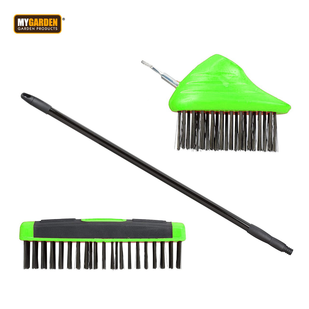 3 in 1 Telescopic Weed Remover Brush Wire Head Paving Decking Clean