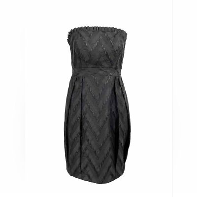 alice and olivia black strapless dress BRIDGETTE MAXI GOWN in BLACK/OFF WHITE
