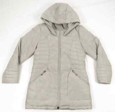 Nwot Gerry Quilted Down Womens Gray Hooded Full Zip Long Puffer Coat Jacket M