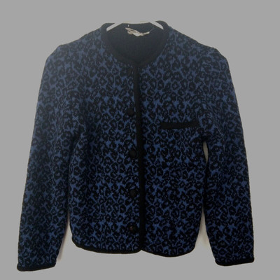 Maria Emilia Barata Cardigan Women's Knit Jacket Button Front Blue No Tag XS/S?