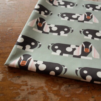 Charley Harper Best Friends Resting Goat Sprout Fabric!100%Organic! 1yd BTY 