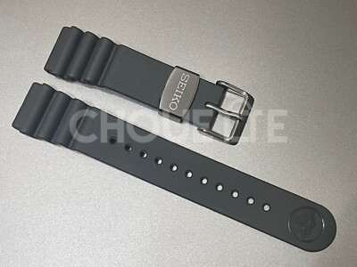 Seiko DFL3EB 22mm Black Urethane Watch Strap Band for SBBN011