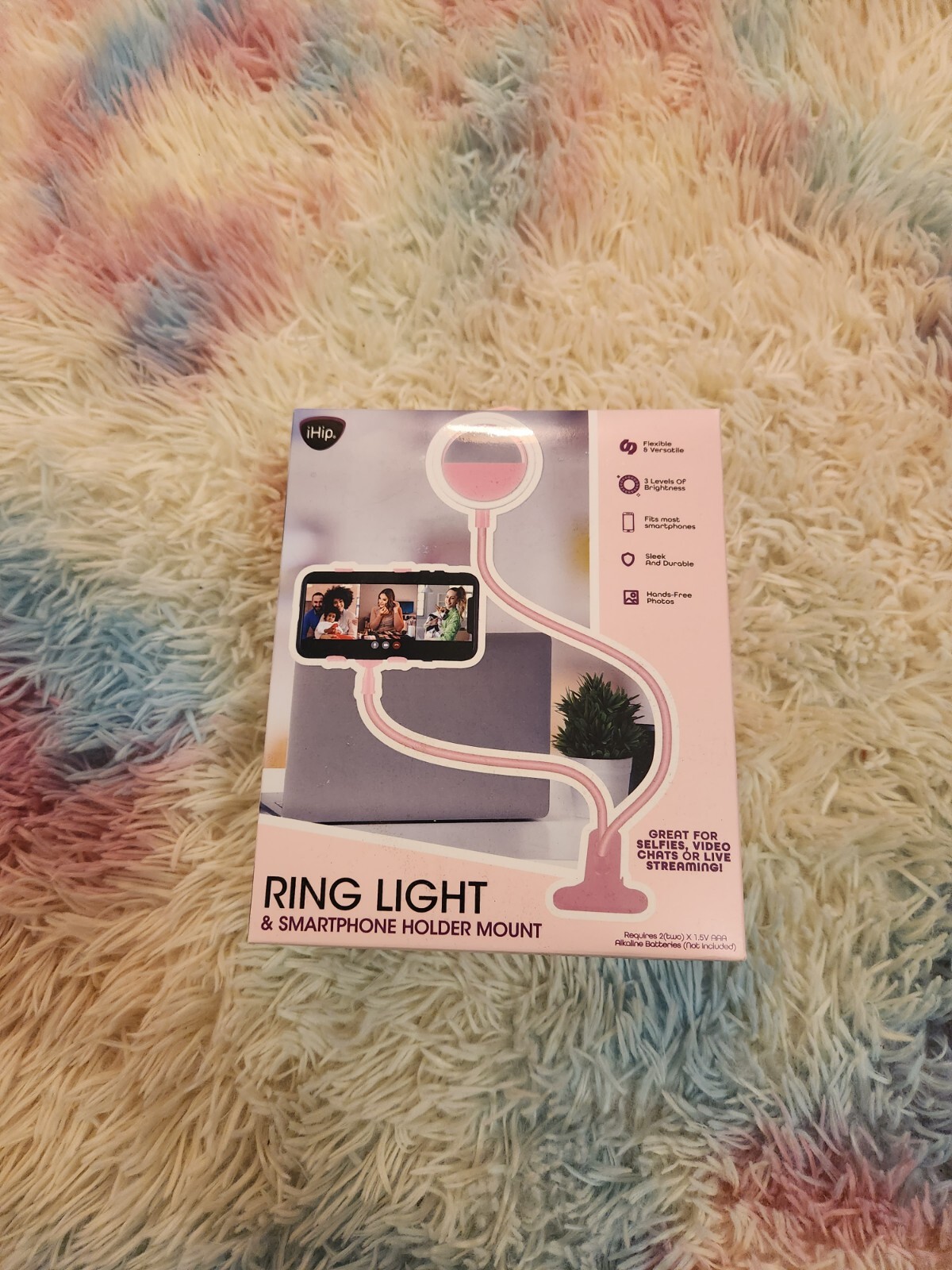 iHip Ring Light & Smartphone Holder Mount for Video Calls, Skype, Zoom, etc New-image