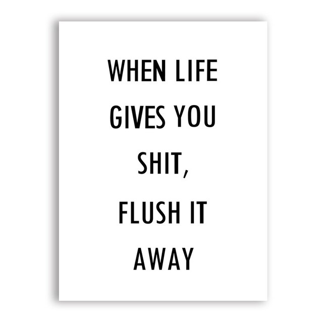 Funny Bathroom Wall Art Canvas Print Humour Toilet Decoration Poster eBay