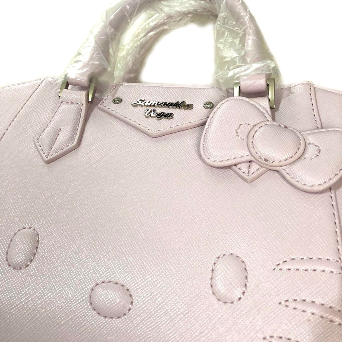 Samantha Thavasa Sanrio Hello Kitty Face Handbag Bag Light Pale