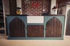 Dorian Gothic Rustic Wide Belfast Sink Unit. Freestanding Kitchen Furniture