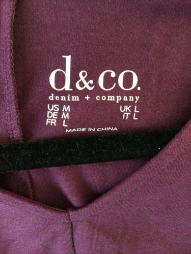 Denim & Co. Wine 3/4 sleeve V-neck peplum tunic Stretch top M - 第 4/6 張圖片
