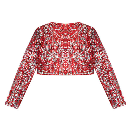 DE ranrann Bolero Damen Festlich Pailletten Glitzer Kurze Langarm Schulterjacke - Bild 10 von 57