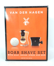 3-Piece Boar Shave Set Van Der Hagen Men's Luxury, Open Box
