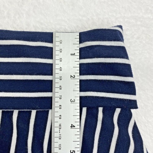 Ladies Striped Knit Navy/White Nautical Skirt w/Hi-Lo Hem Wide Waistband Medium - Picture 8 of 8