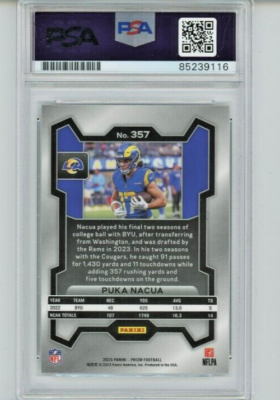 PUKA NACUA AUTO Rookie 2023 Panini Prizm #357 On-Card Los Angeles