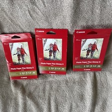 Canon PP-301 Inkjet Photo Paper Plus Glossy II 4" x 6" 100 Sheets New QTY 3 E2