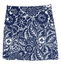 NEW TALBOTS Women's Cotton Slightly A-line Skirt Lined Floral Blue White Size 6