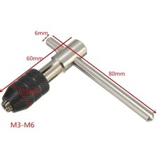 T-Handle Tap Wrench Chuck Type Capacity M3-M6 1/8"-1/4" Adjustable Hand Tool