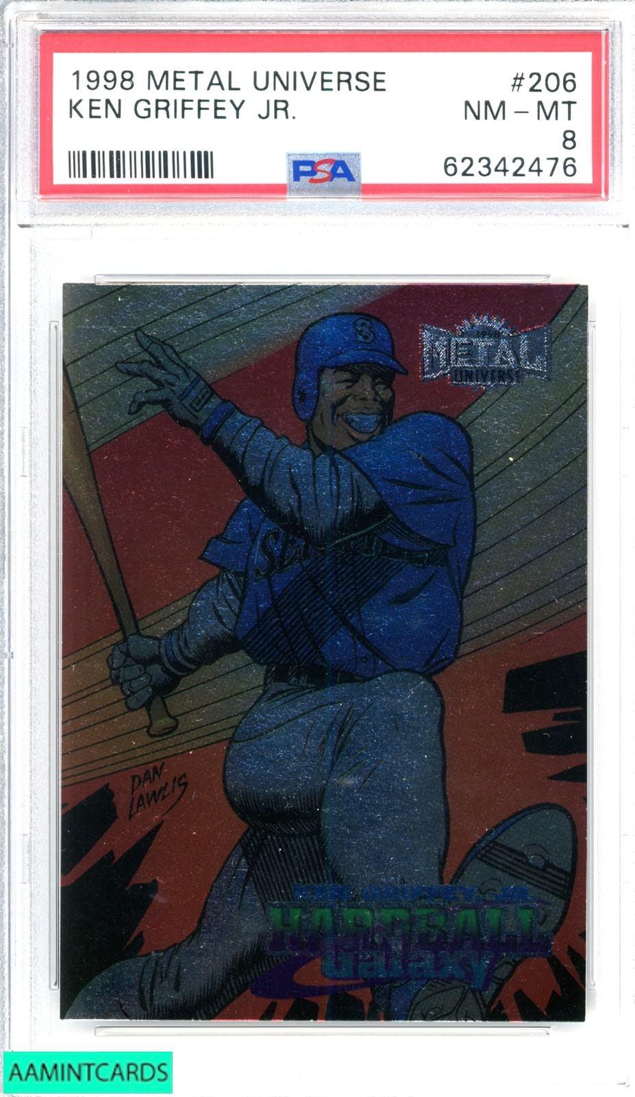 1998 METAL UNIVERSE KEN GRIFFEY JR #206 SEATTLE MARINERS HOF PSA 8 NM-MT