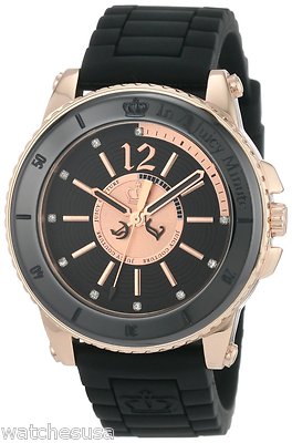 Juicy Couture Pedigree women\'s watch with a black rubber strap new Juicy Couture Pedigree Black Ceramic & Steel Case Quartz  main image 2
