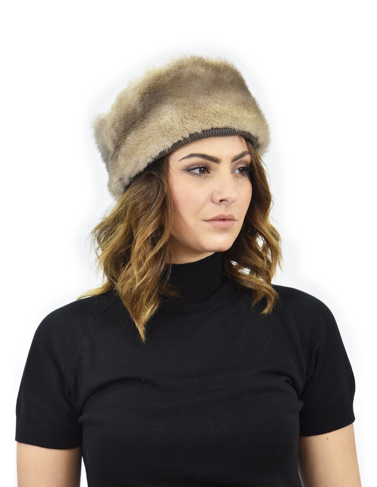 Dove mink and mutton fur hat-image