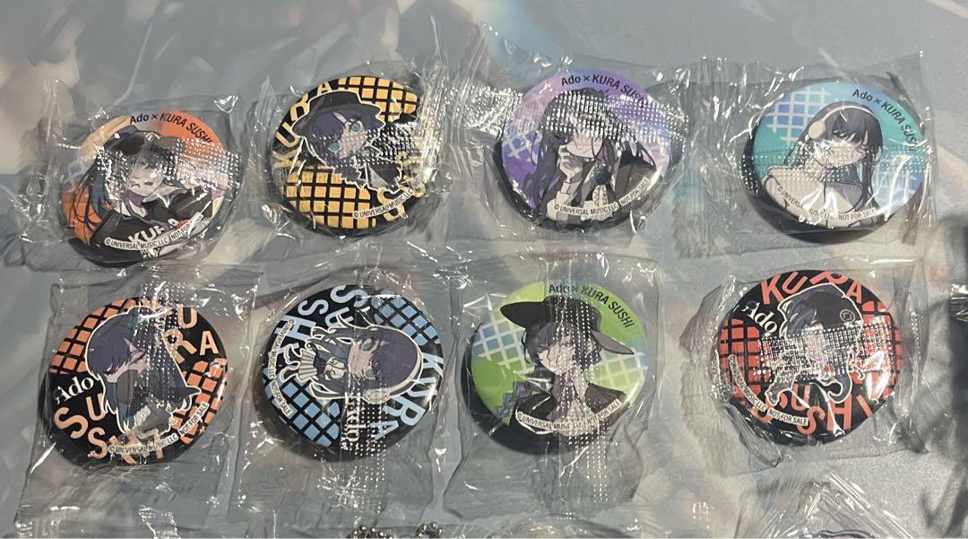 Complete Ado x Kura Sushi Bikkura Pon Can Badge Collaboration