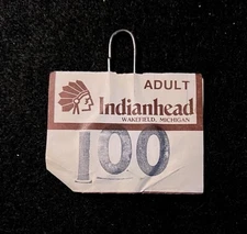 INDIANHEAD 1980’s Ski Lift Ticket Bessemer Wakefield MICHIGAN Resort Souvenir