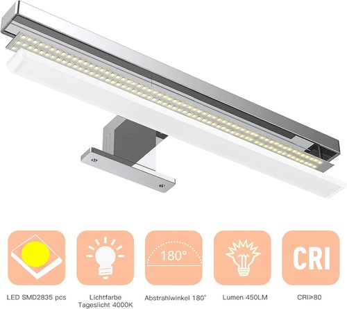 LED Spiegel-Leuchte, Badezimmer Bad Beleuchtung, Aufbau-Lampe IP44, Schminklicht - Bild 4 von 12