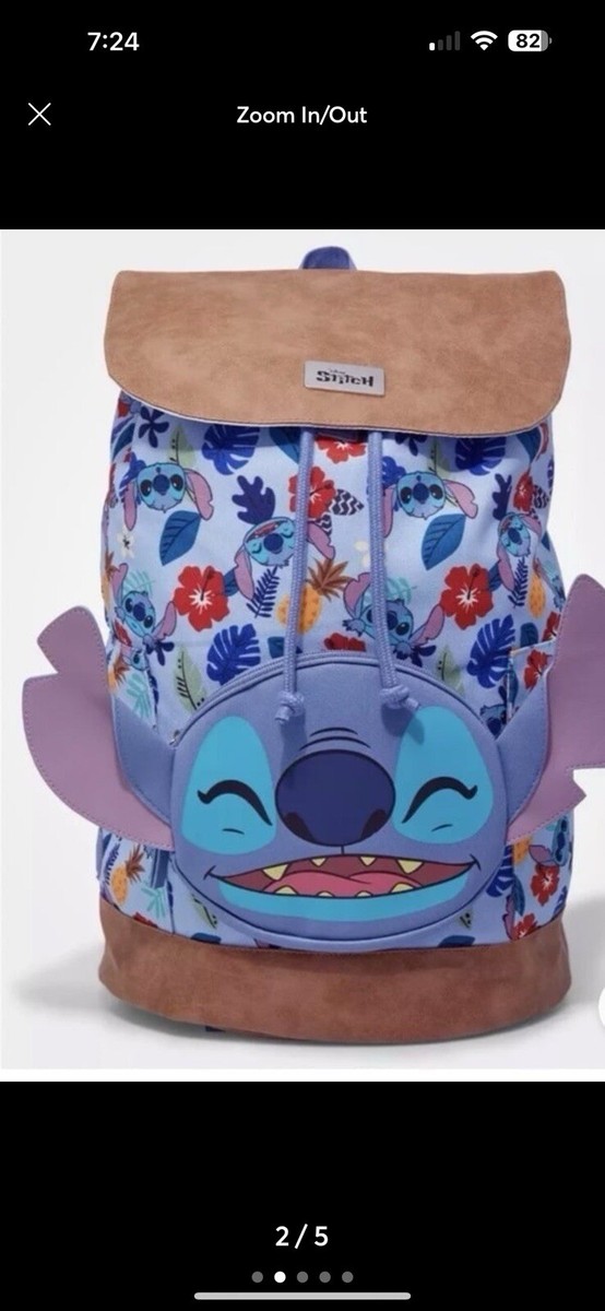 Disney Stitch Backpack Tropical Slouch Backpack New with Tags Loungefly Disney Lilo & Stitch Tropical Slouch Backpack  main image 3