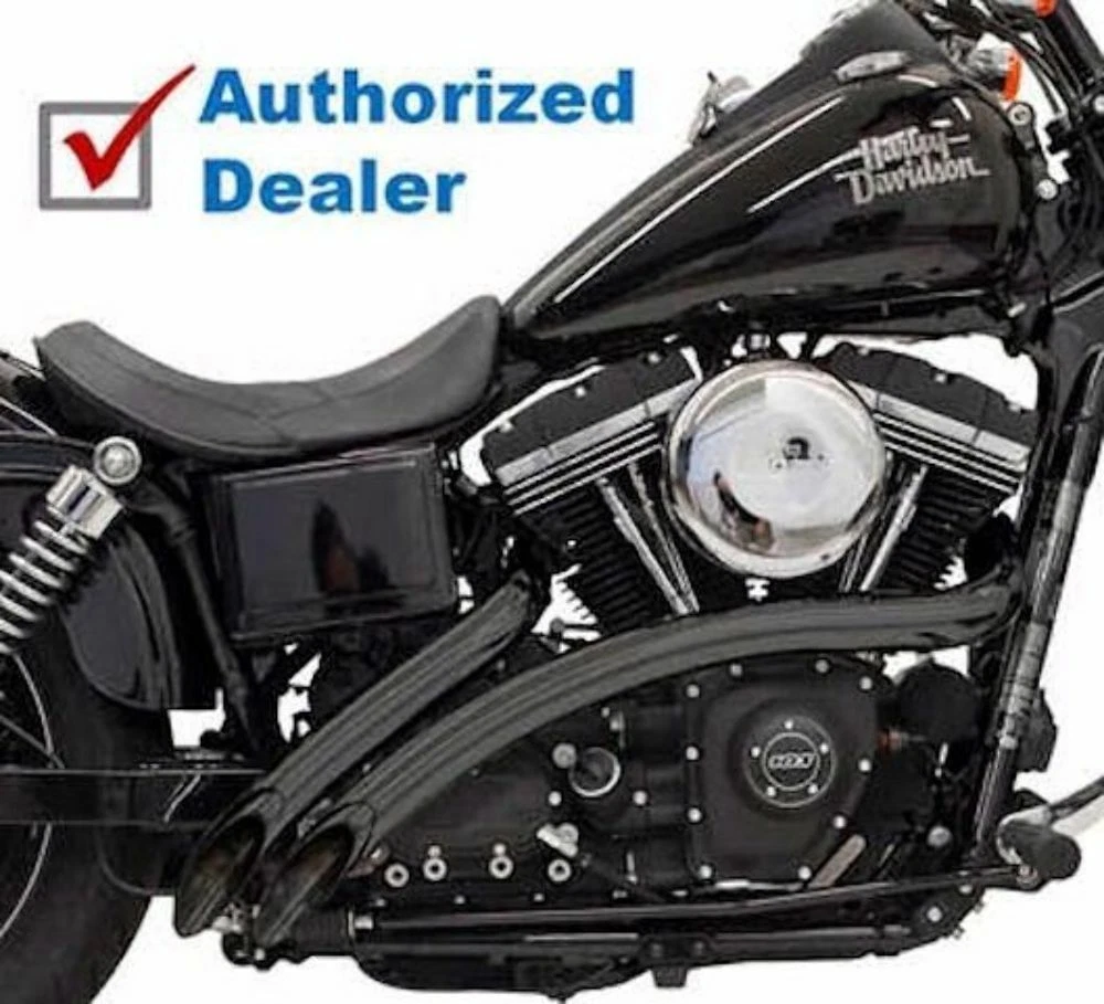 Bassani Black Radial Sweepers Exhaust Pipes w Heat Shields Harley
