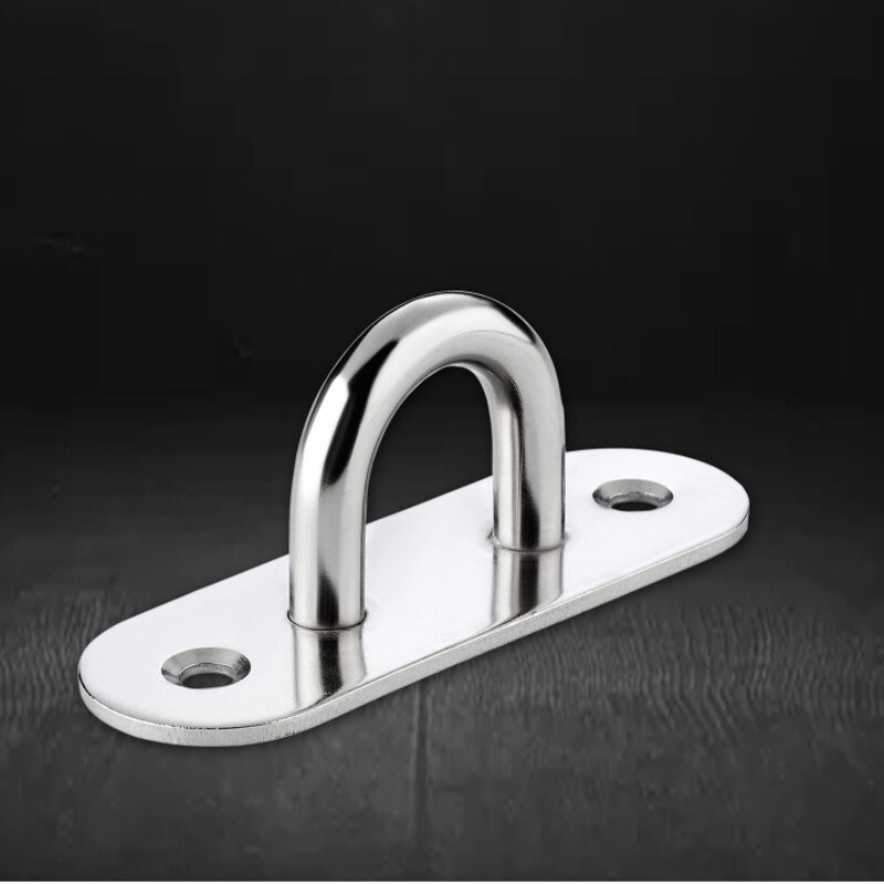 4-Pack 304 Stainless Steel Pad Eye Plate – Heavy Duty Ceiling/Wall U-Shaped Mount Hooks For Hammocks, Ceiling, Walls