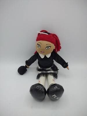 THE CHILDRENS PLACE PLUSH DOLL RED YARN HAIR PLACE PALS BLACK CHECKER DRESS