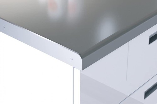 Cezar Baguette d'angle en aluminium pour plan de travail - Avec trous