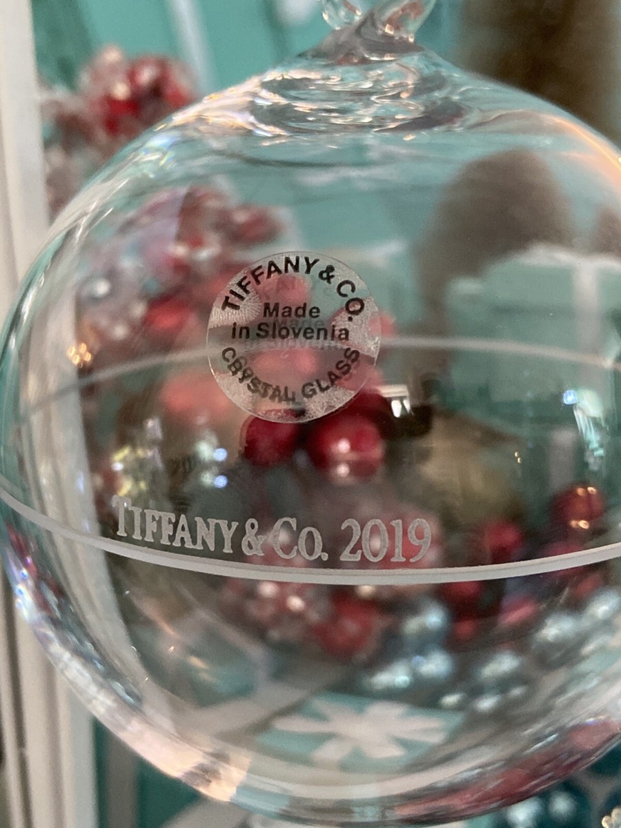 Tiffany&Co Crystal Glass Ball Ornament Christmas Holiday