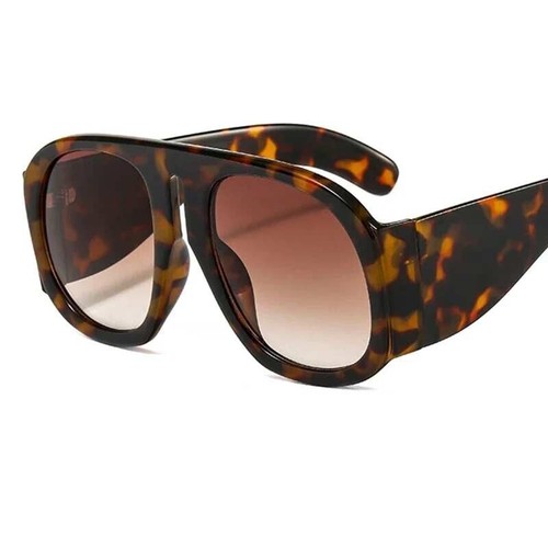 Sunglasses Tortoise Shell Oversized Fashion Statement Men Women Shades UV400 New - Picture 4 of 5