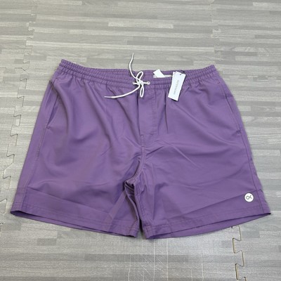 Outerknown Nomadic Volley Trunks Board Shorts Swim Mens XL 7'' Purple Unlined $78