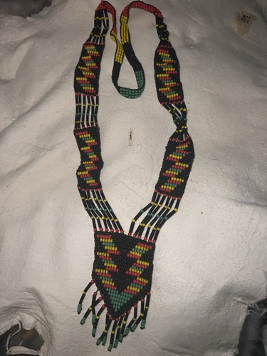 Native American Hand Made Seed Bead Necklace 20”