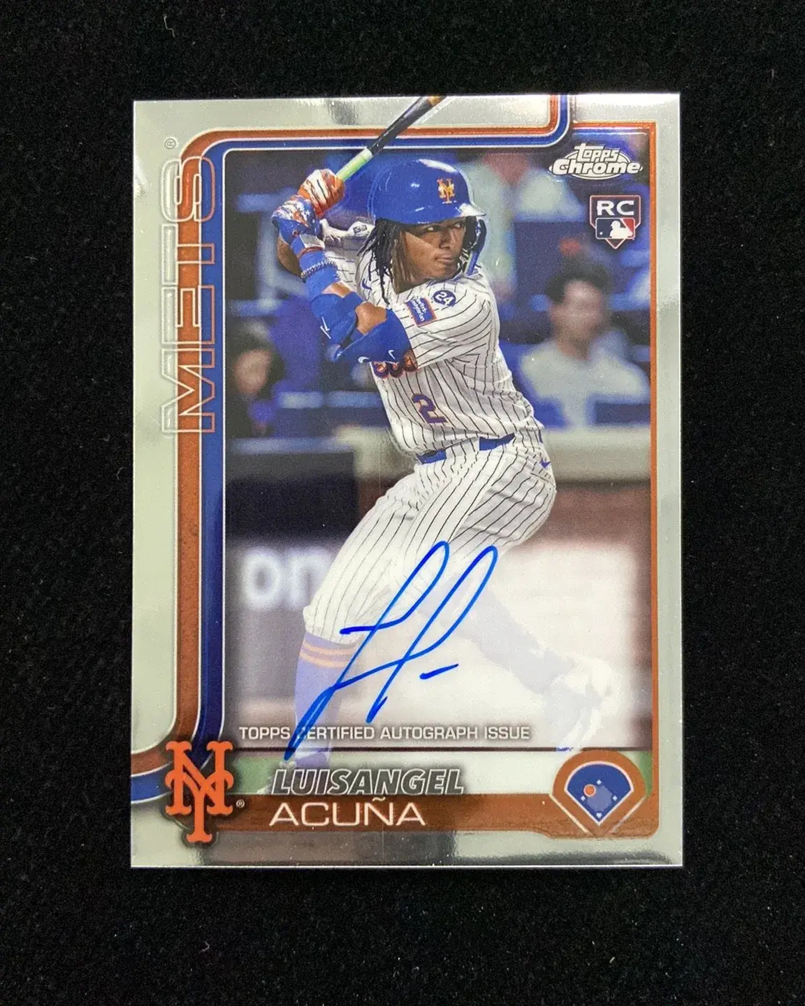 2025 Topps Chrome Auto Luisangel Acuna RC Rookie #RA-LA Mets HD
