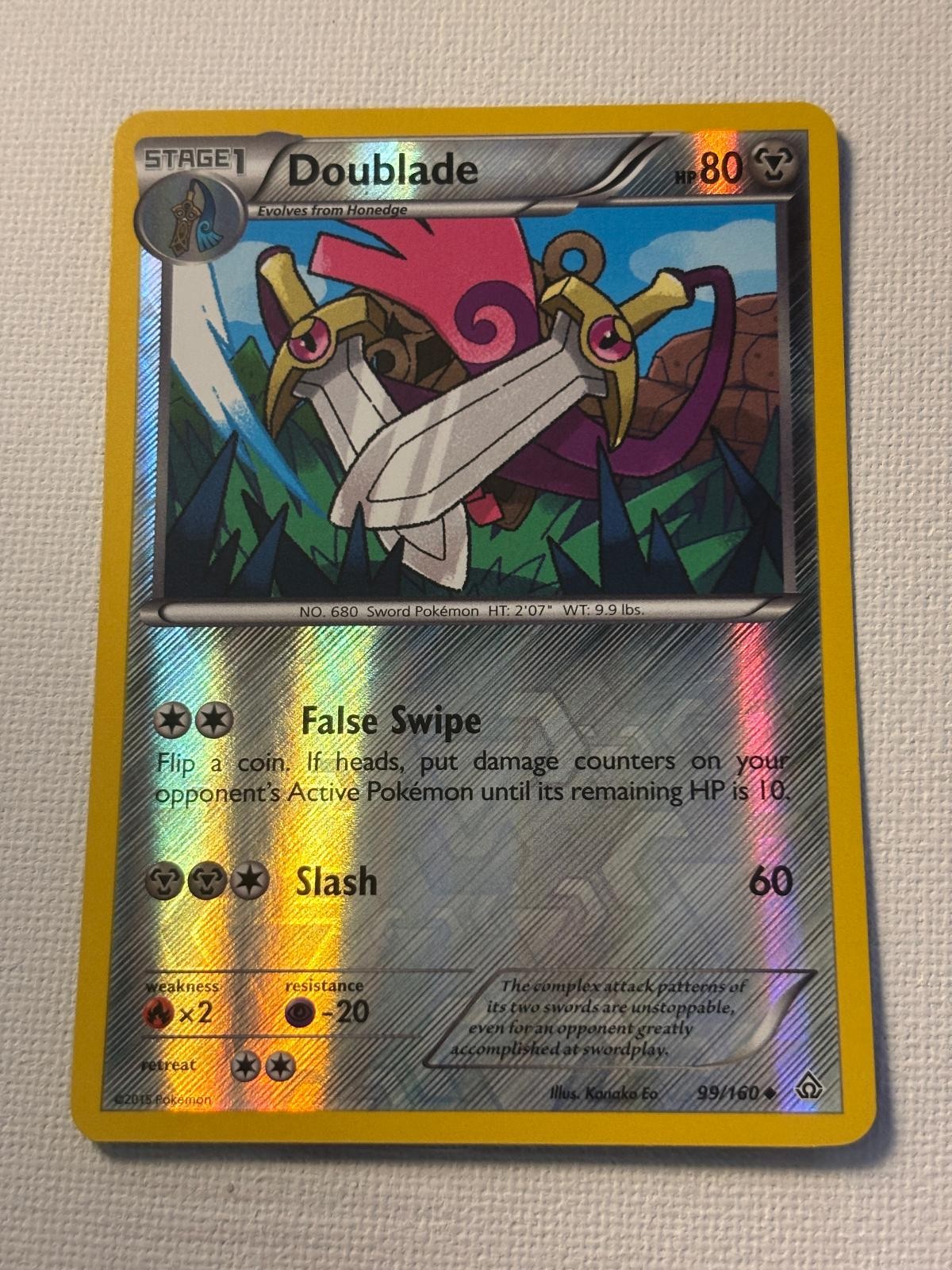 Doublade 99/160 Uncommon Primal Clash Pokemon Reverse Holo Near Mint