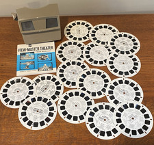 Vtg GAF View Master Lot Viewer, View-Master Theater Tour Booklet w/ All 15 Reels