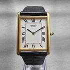 Seiko Tank Watch Men 26mm White Dial Gold Tone Rectangle 5P30-5A89 New Battery