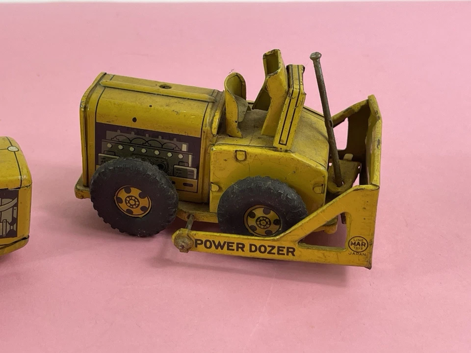 Niveladora de carretera y topadora eléctrica Marx Mar Line RIley hojalata de fricción juguetes batería Foto 2 de 4