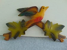 VINTAGE CUCKO CLOCK BIRD TOP REPLACEMENT TRIM PIECE GERMANY PARTS