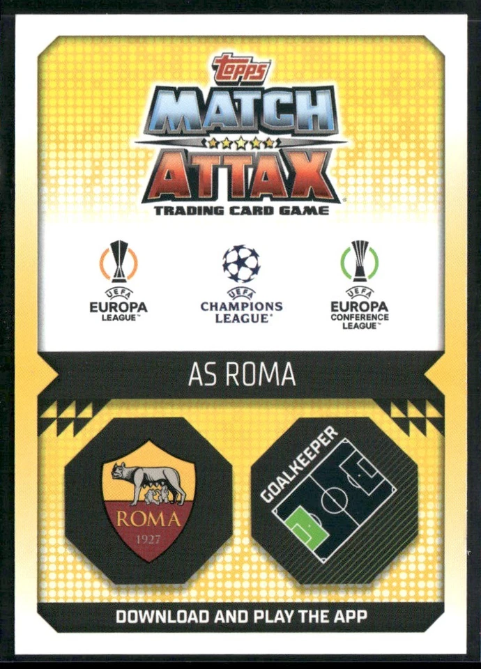 2021 TOPPS TOPPS UEFA CHAMPIONS LEAGUE MATCH ATTAX RUI PATRICIO AS ROMA #362 - Image 2 of 2