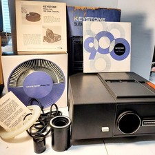 Keystone Auto Focus slide projector, rotary tray, instructions, Model K900