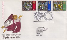 GB PO FDC: 1971 Christmas + Bethlehem Llandeilo SHS