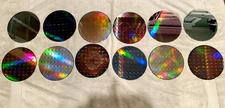 12 PC Lot Genuine Semiconductor Silicon 200mm 8" Wafers IC Chip Litho Design #LA