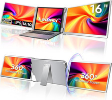 16" Laptop Screen Extender, 1200P FHD Triple Portable Monitor...