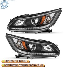 For Honda Accord 2013-2015 Headlight Headlamp Halogen Black Wo Led Drl Lhrh For Honda Accord 2013-2015 Headlight Headlamp Halogen Black Wo Led Drl Lhrh
