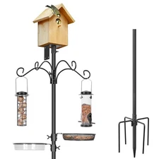 ERYTLLY Bird House Pole Mount Kit 80 Inch 2 Pair Hooks Multi Feeders Bird Bat...