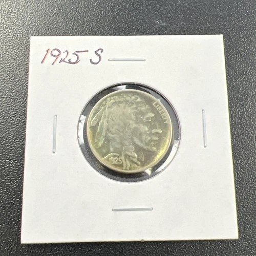 1925-S Indian Head Buffalo Nickel 5c - Original / Nice Coin / Toning-No Reserve!