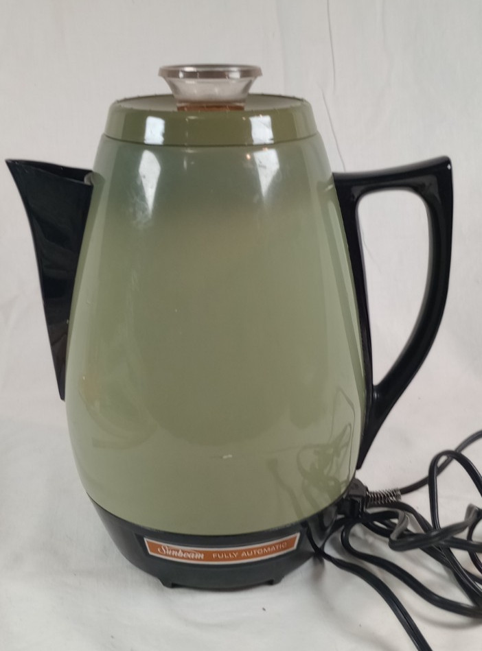  Sunbeam Coffee Master Electric Percolator Coffee Pot Avocado Green Tested 