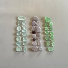 Genuine Beach Sea Glass Purple Sky Blue Pistachio Surf-tumbled Mendocino CA